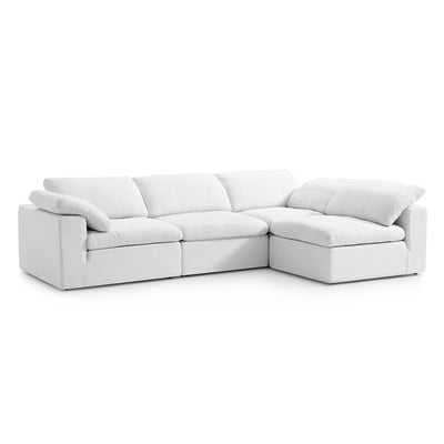 Tender Wabi Sabi Sand L Shaped Sectional-White-128.0"