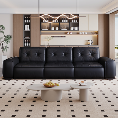 Onyx Leather Electric Recliner Sofa Bed