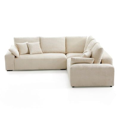 The Empress Gray Corner Sectional Sofa-Beige-109.5"