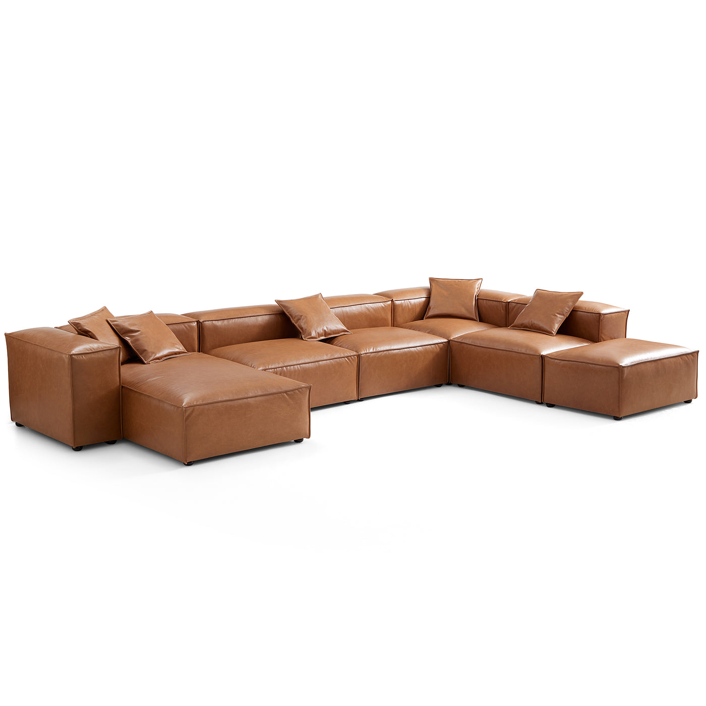 Benthe Modular Tan Open End Sectional Sofa-Tan