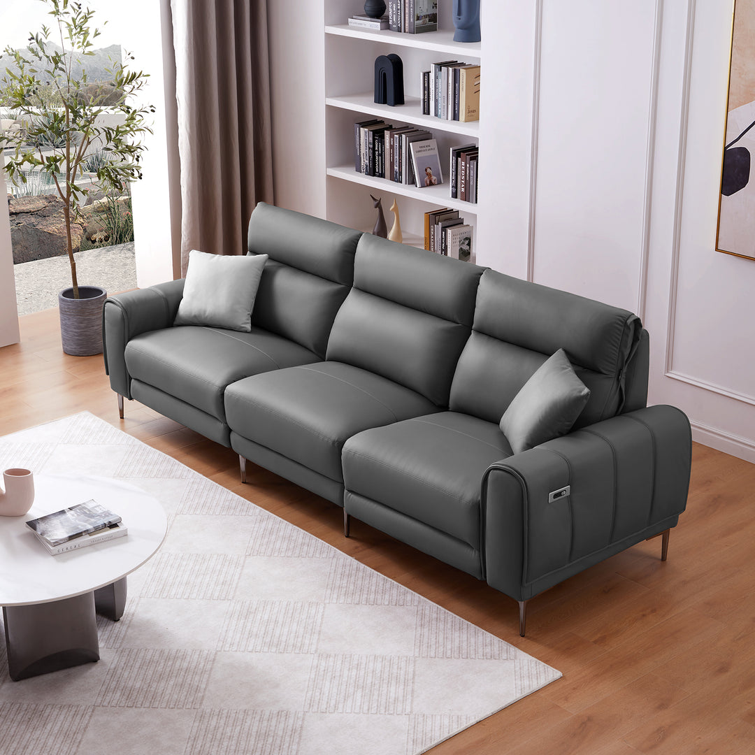 Louis Leather Power Recliner Sleeper Sofa
