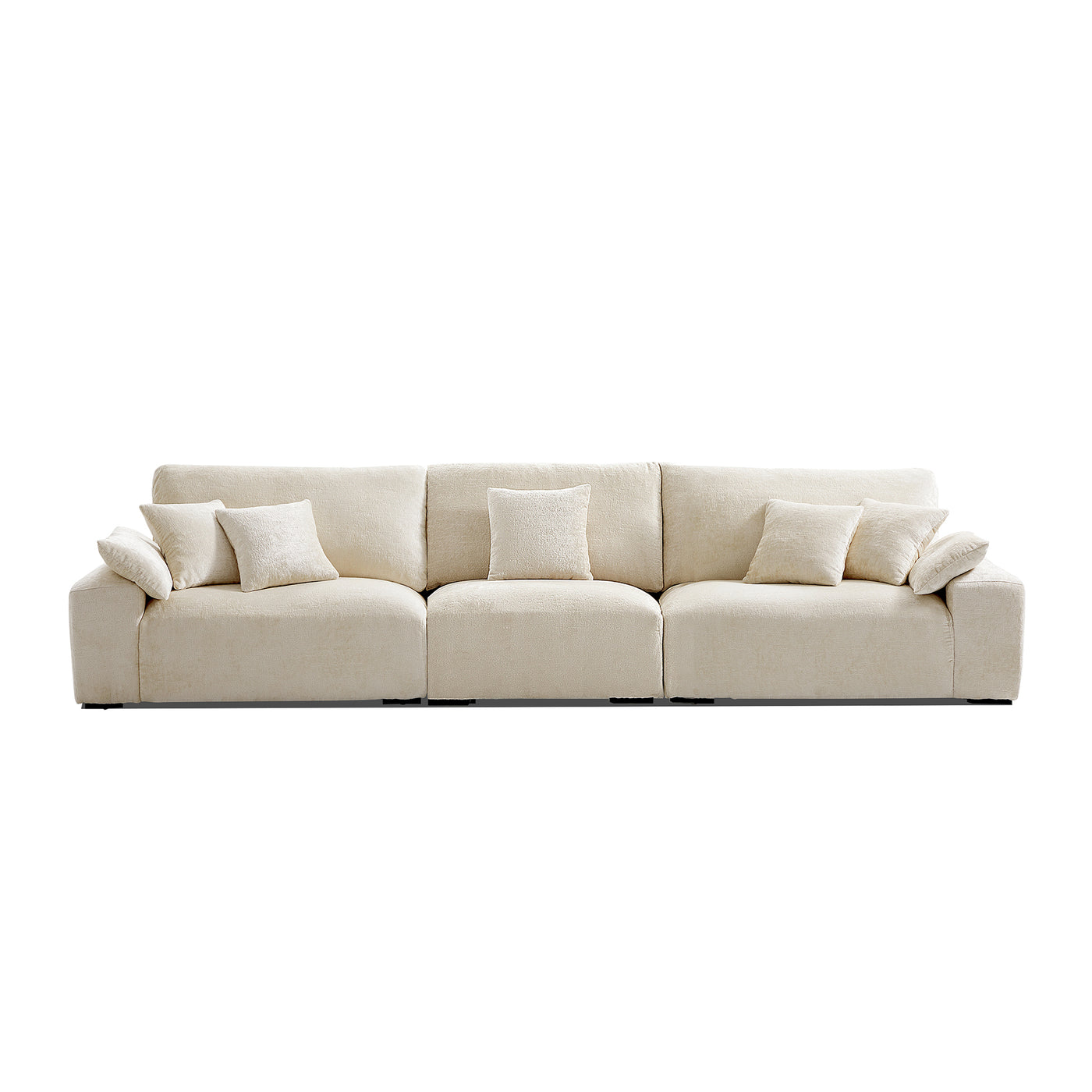 The Empress Beige Sofa-Beige-141.7″