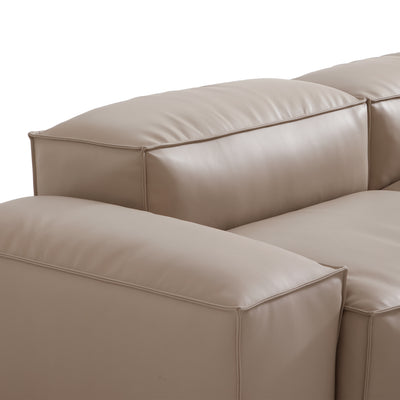 Flex Modular Khaki Genuine Leather Sofa-Khaki