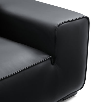 Domus Modular Khaki Leather Armchair-Black