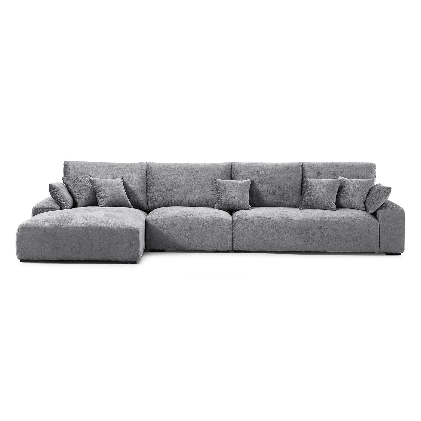 The Empress Gray Sectional-Gray-150.8"-Facing Left