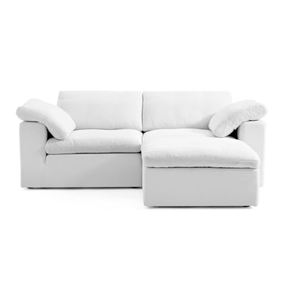 Tender Wabi Sabi White Sofa and Ottoman-White-90.6"