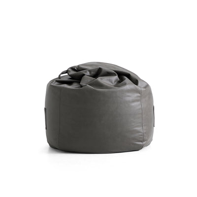 Litton Gray Leathaire Bean Bag-Gray