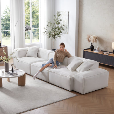 Freedom Modular White Sofa-White
