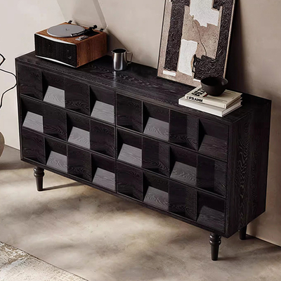 Kenzo Geometric Wood Sideboard