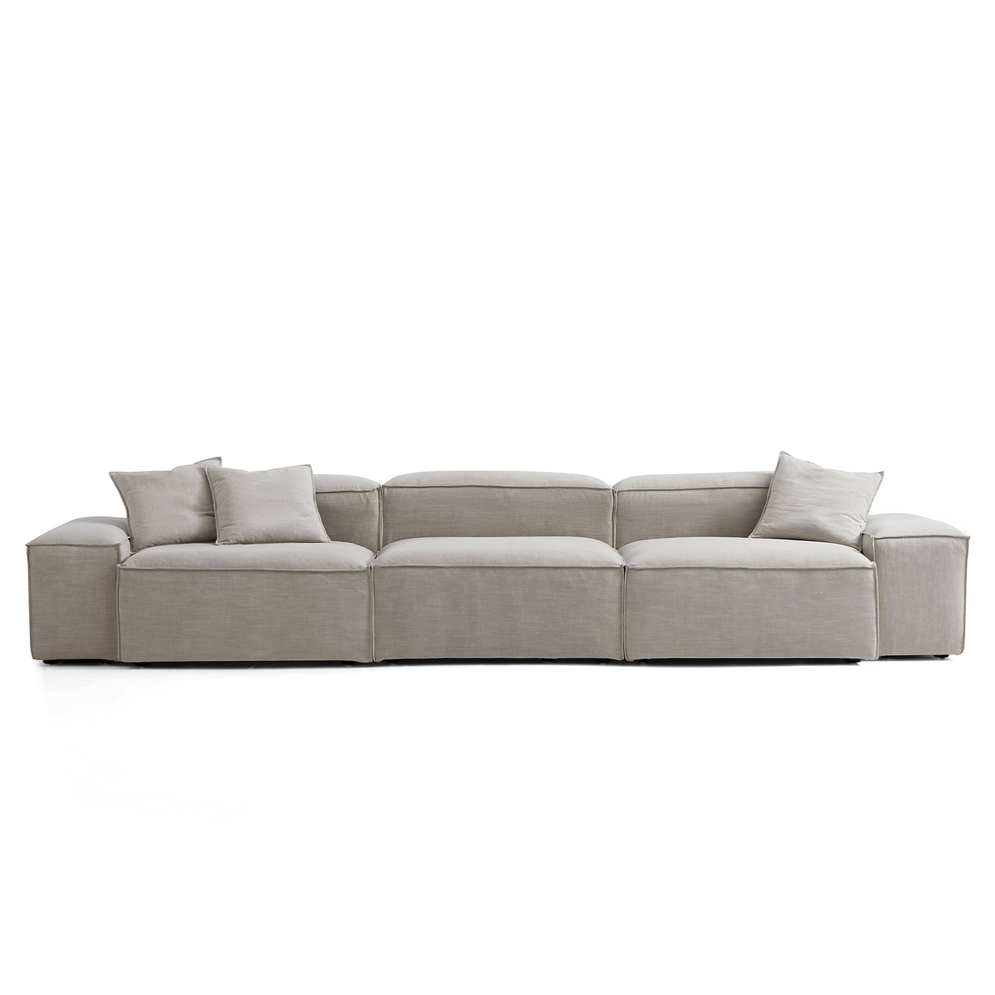 Freedom Modular New Gray Sofa-Sand-143.7"-Low