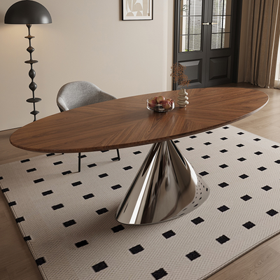 Apex Walnut Ellipse Dining Table