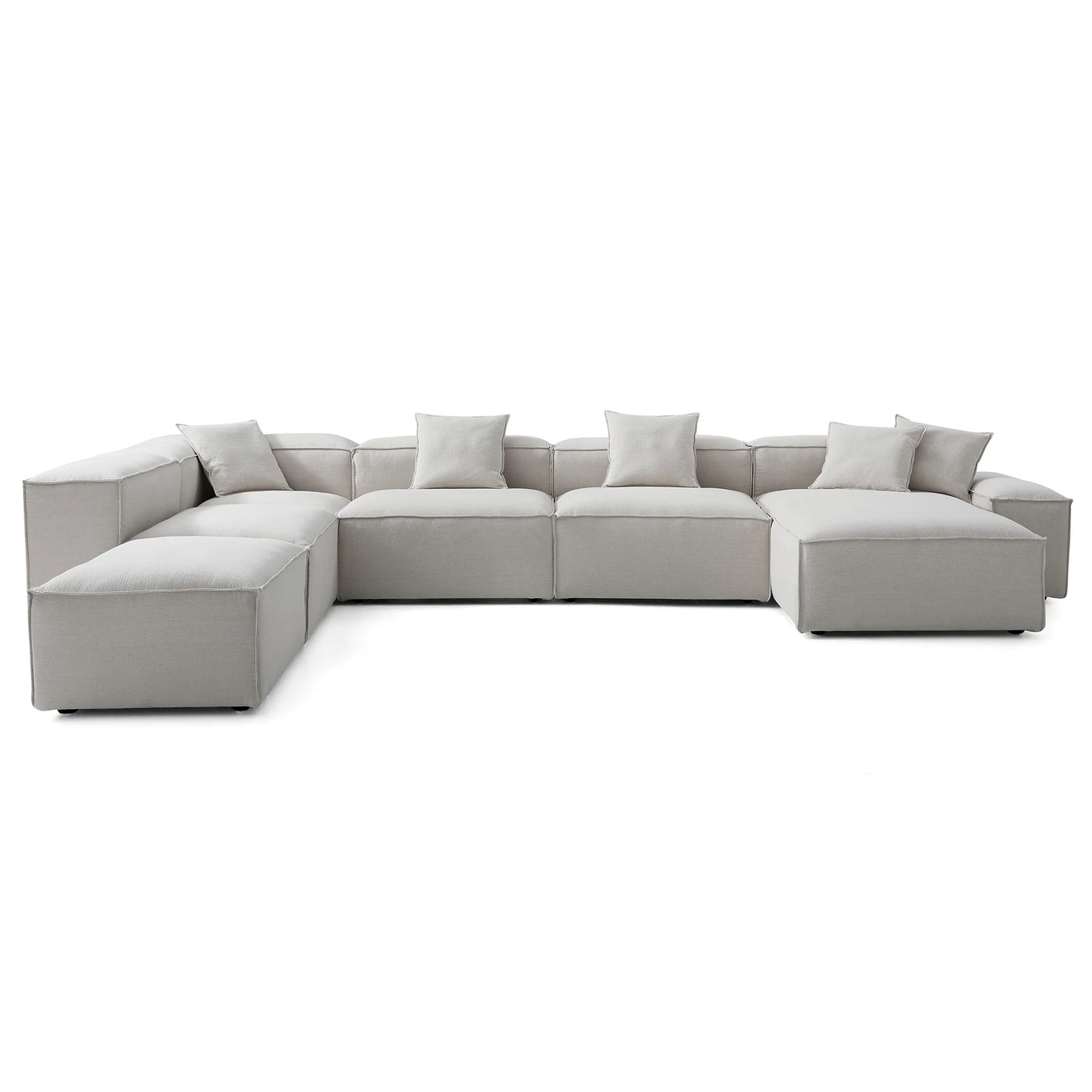 Freedom Modular Khaki Open End Sectional Sofa-Gray-181.1"-Low