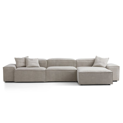 Freedom Modular New Gray Sectional Sofa-Sand-143.7"-Low