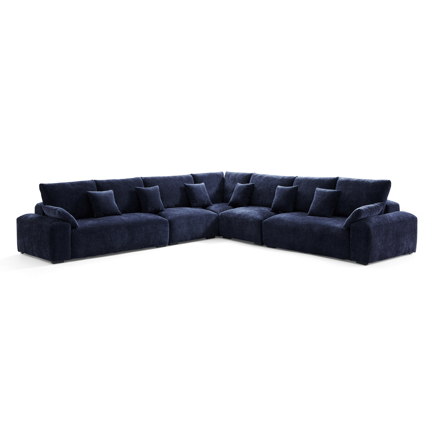 The Empress Navy Blue Corner Sectional-Navy Blue-144.9"