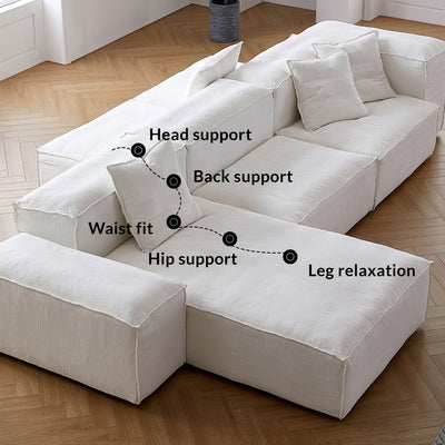 Freedom Modular White Double Sided Sectional Sofa-White