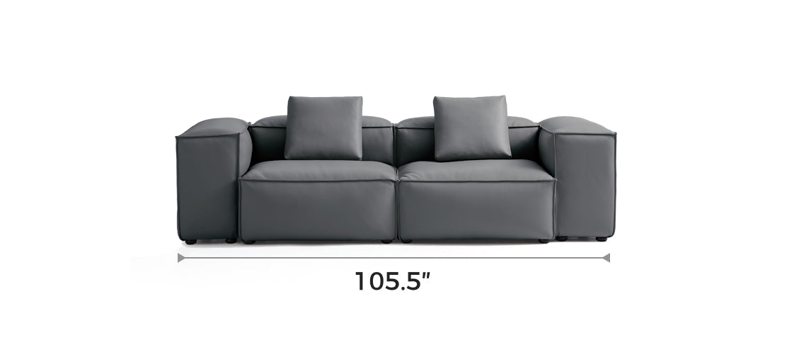 Flex Modular Dark Gray Genuine Leather Sofa