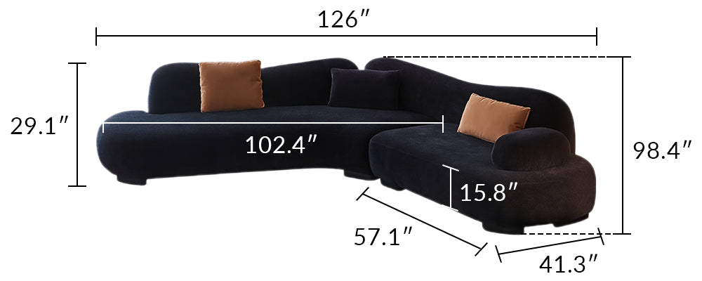 Velvet Curved Sectional Sofa