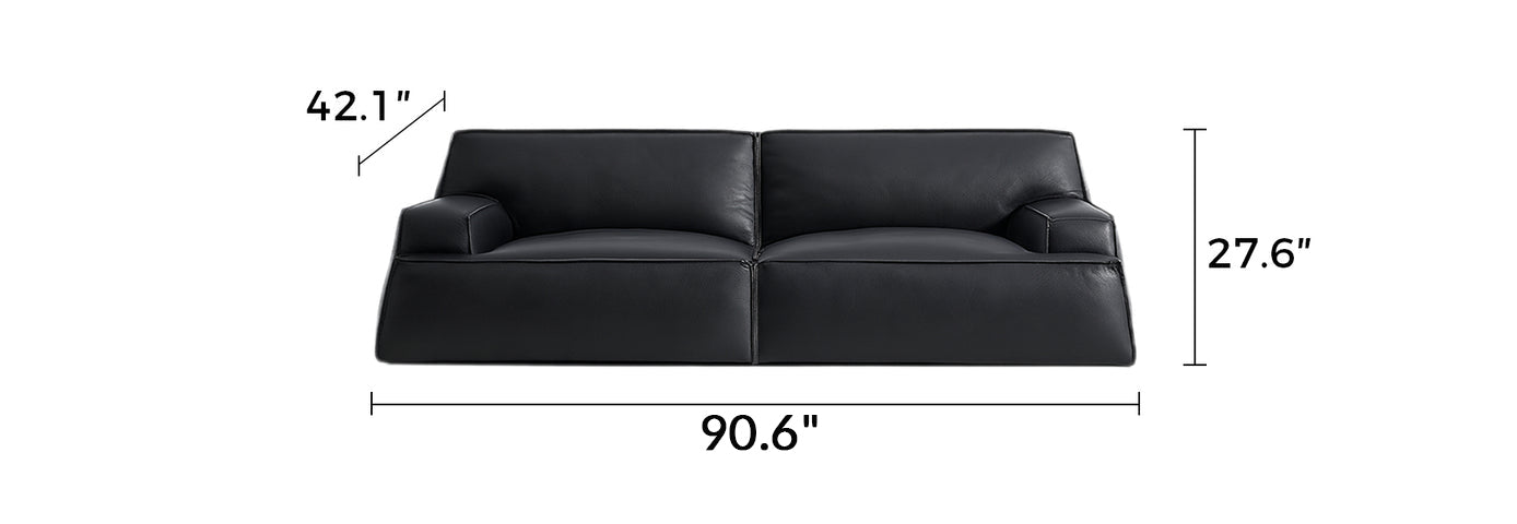 Deacon Minimalist Top Grain Leather Sofa