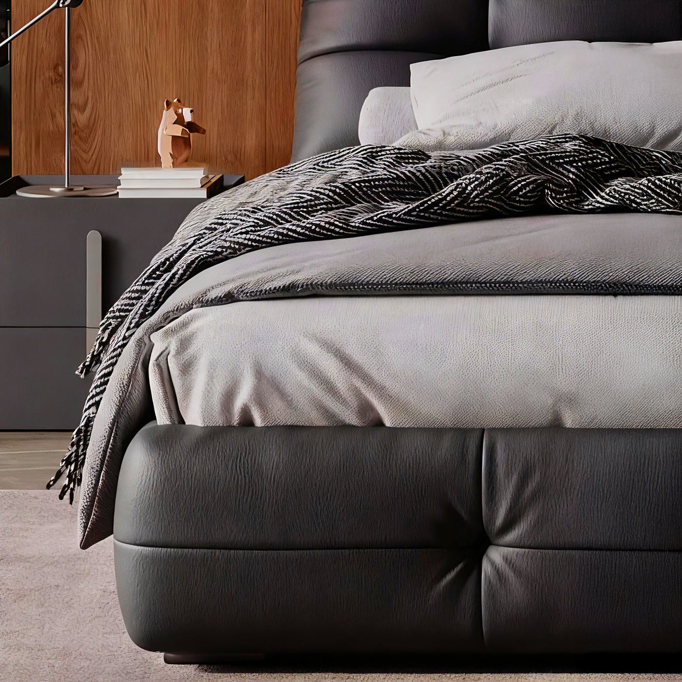 Chocolate Leather Bed