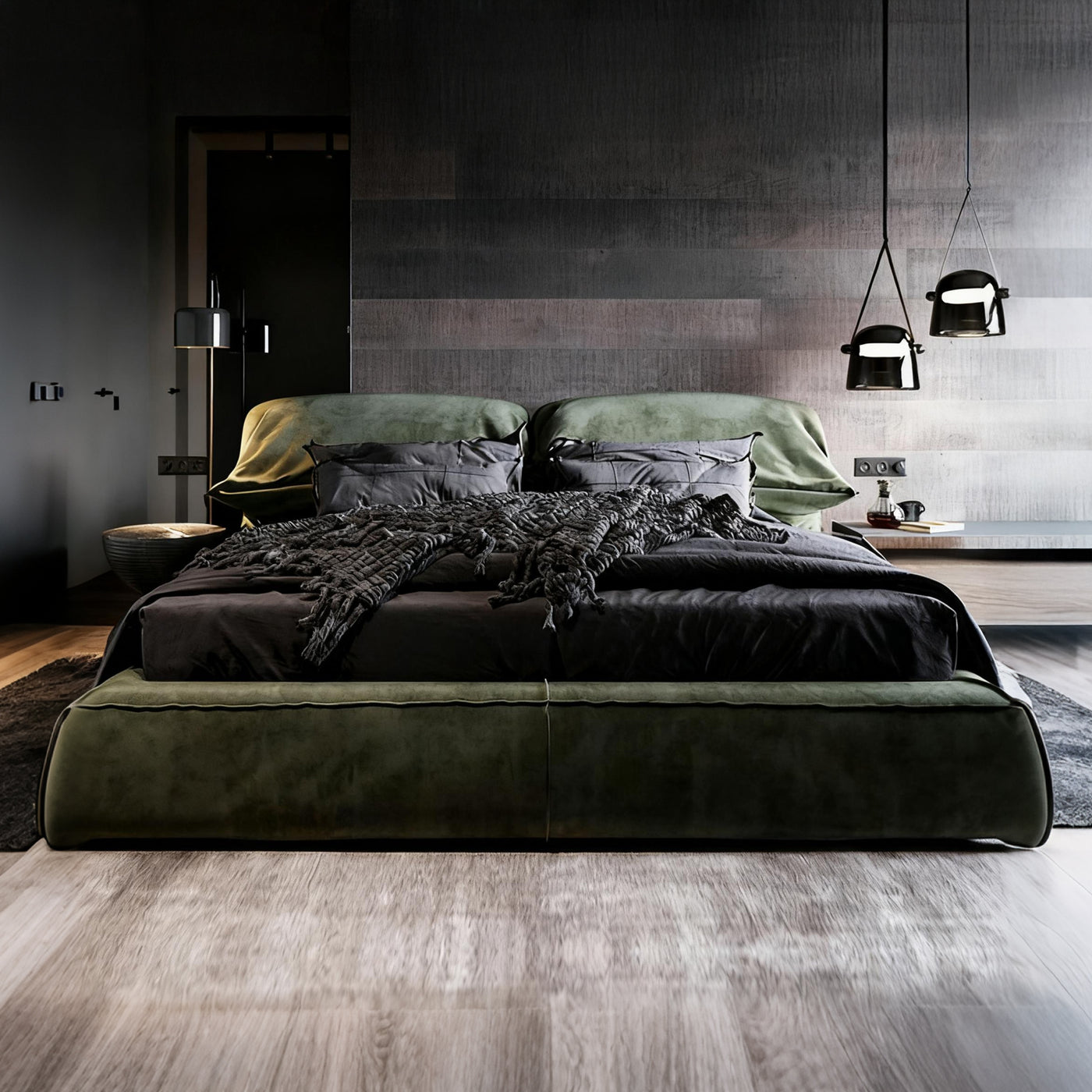 Pistachio Frosted Fabric Bed