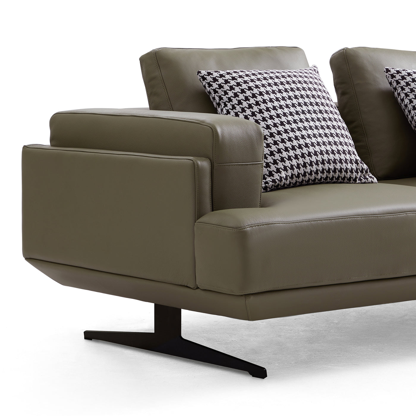 Olivia Top Grain Genuine Leather Sofa-Olive