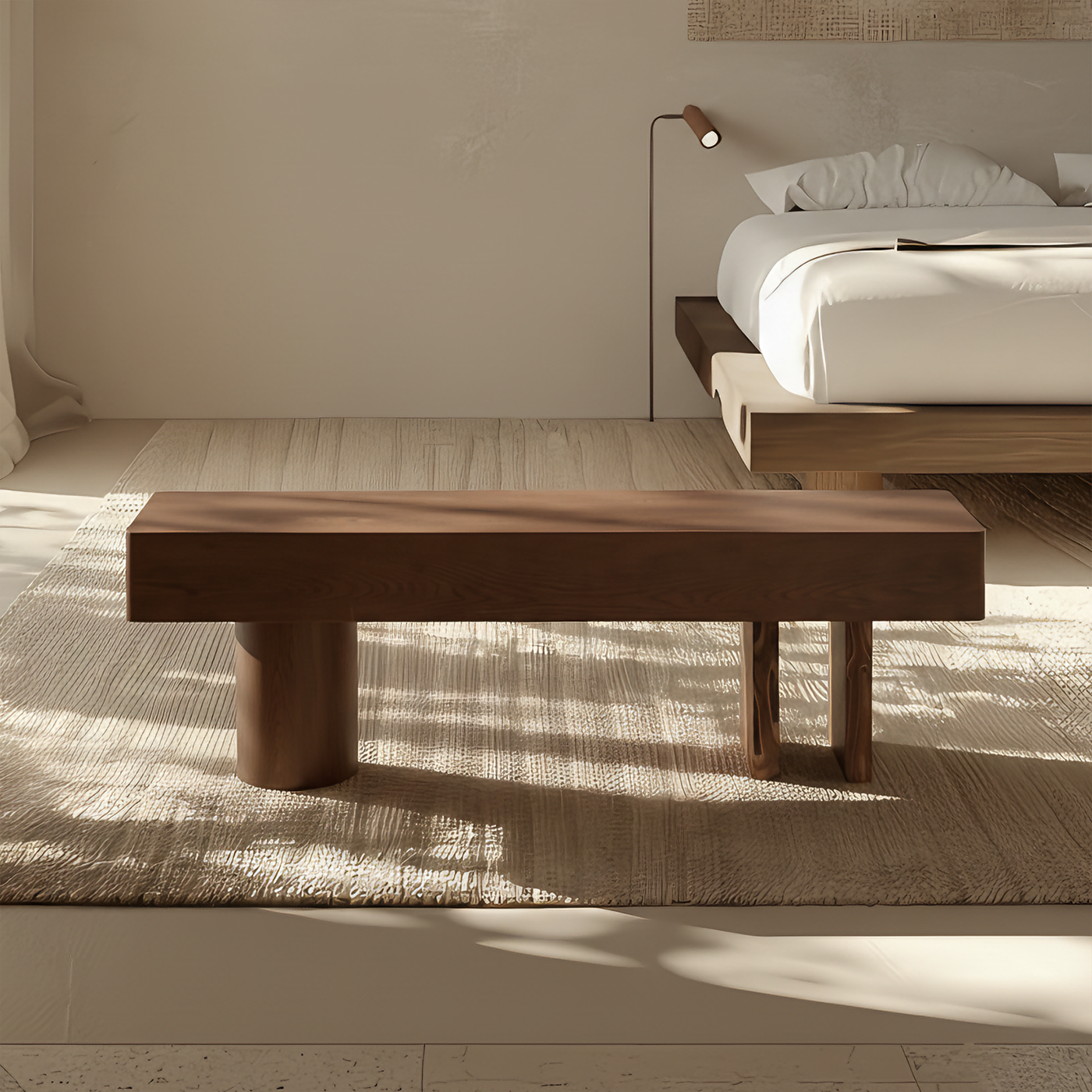 Kodo Sculpted Wood Bench