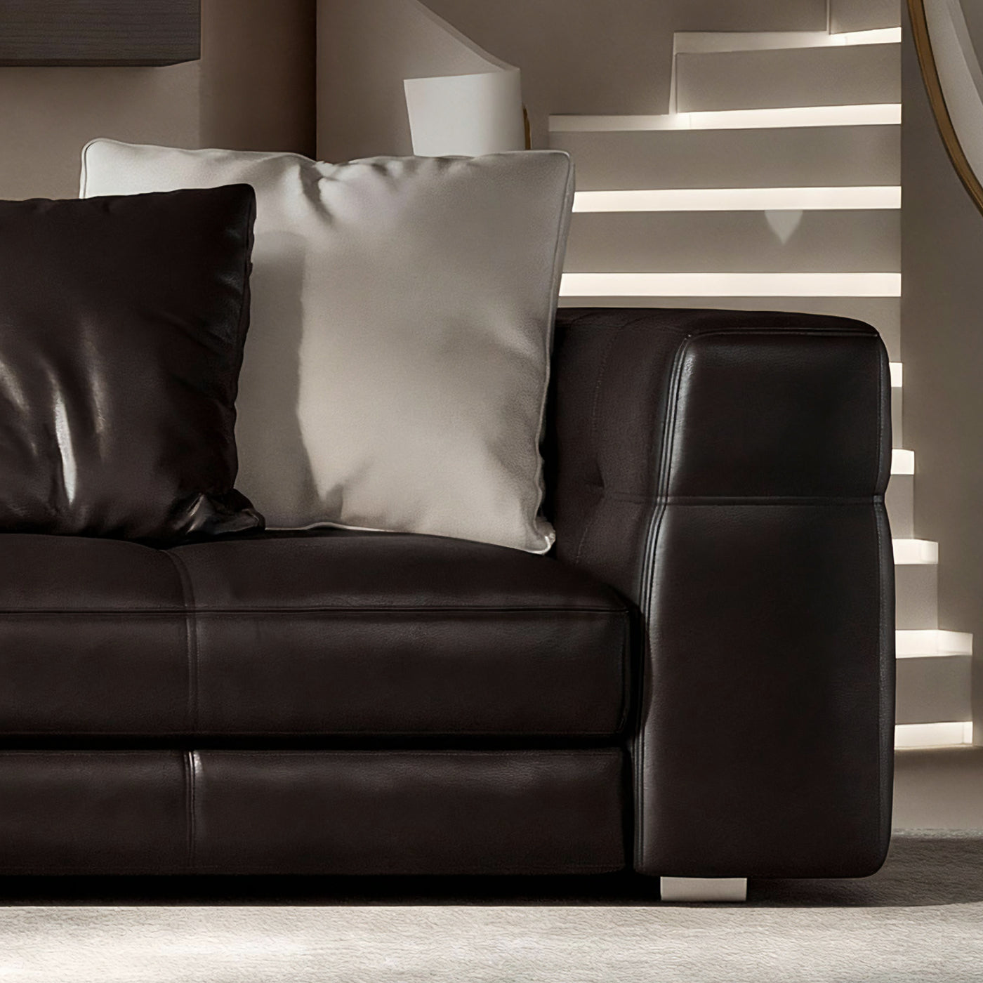 Blazer Black Leather Sofa