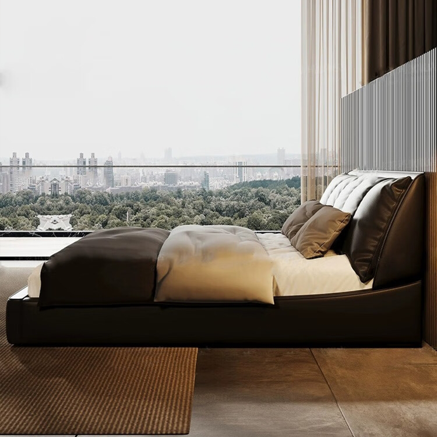 Metropolis Luxe Leather Bed