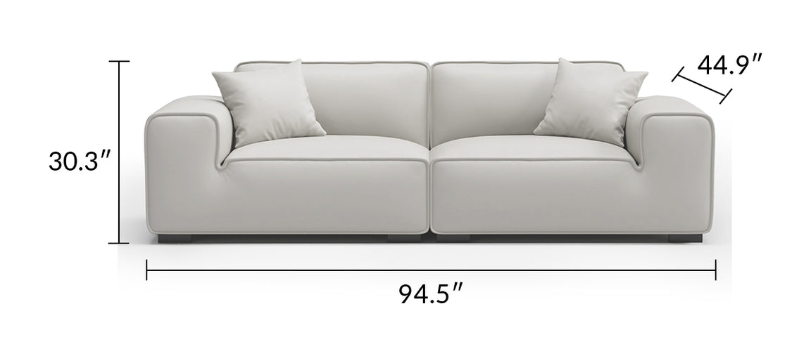 Domus Modular Black Leather Sofa