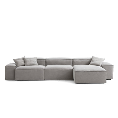 Freedom Modular Sectional Sofa-New Gray-143.7"-Low