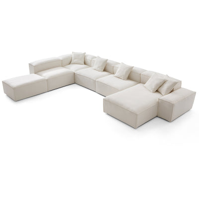 Freedom Modular Beige Open End Sectional Sofa-Beige-181.1"-Low