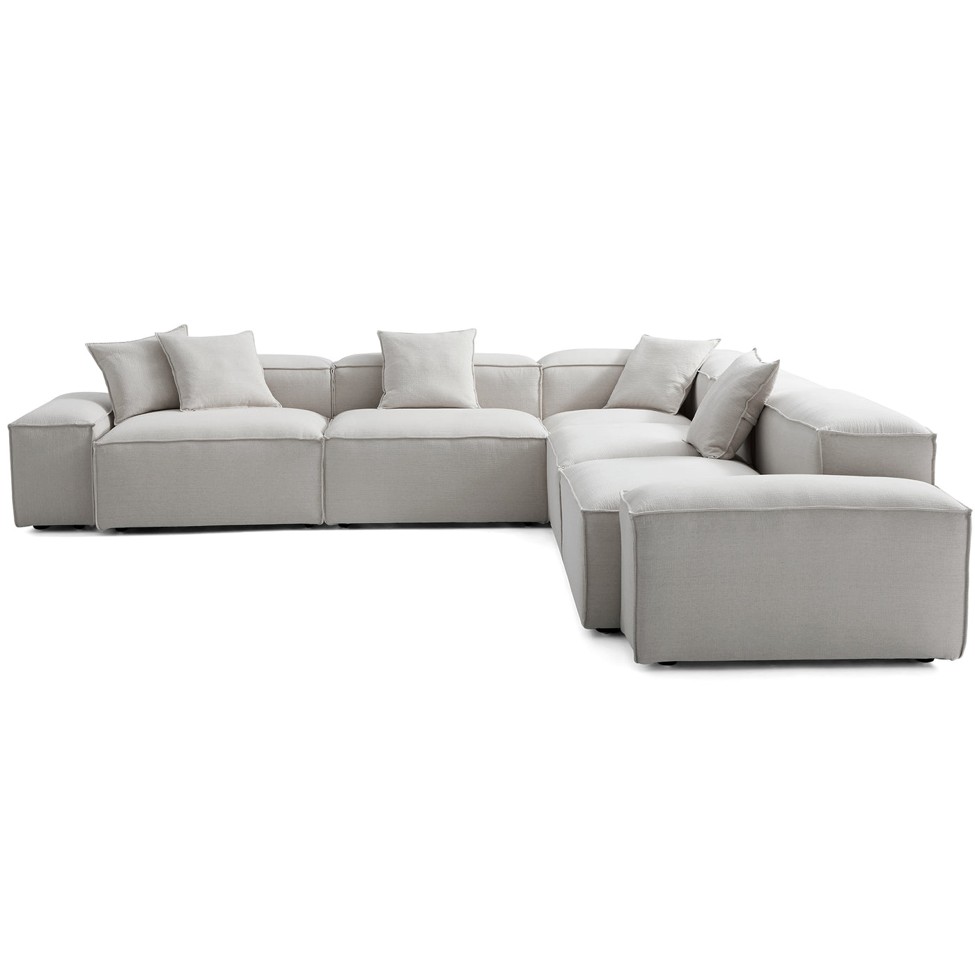 Freedom Modular Gray Corner Sectional Sofa-Gray-143.7"-Low