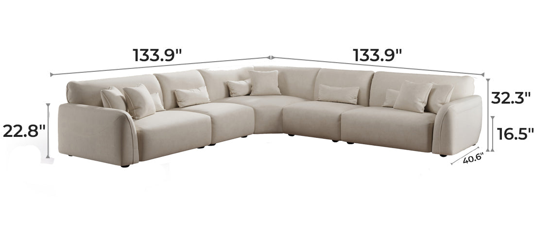Milano Moda Minimalist Beige Corner Sofa