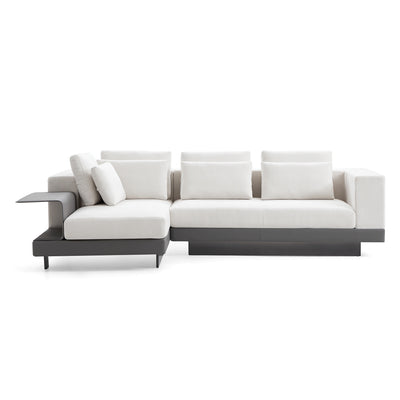 Connery Minimalist White Sectional-White-115.9″-Facing Left