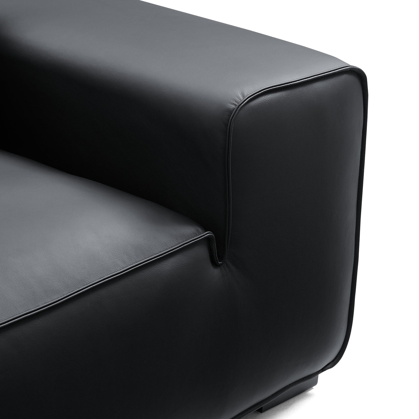 Domus Modular Khaki Leather Sectional Sofa-Black