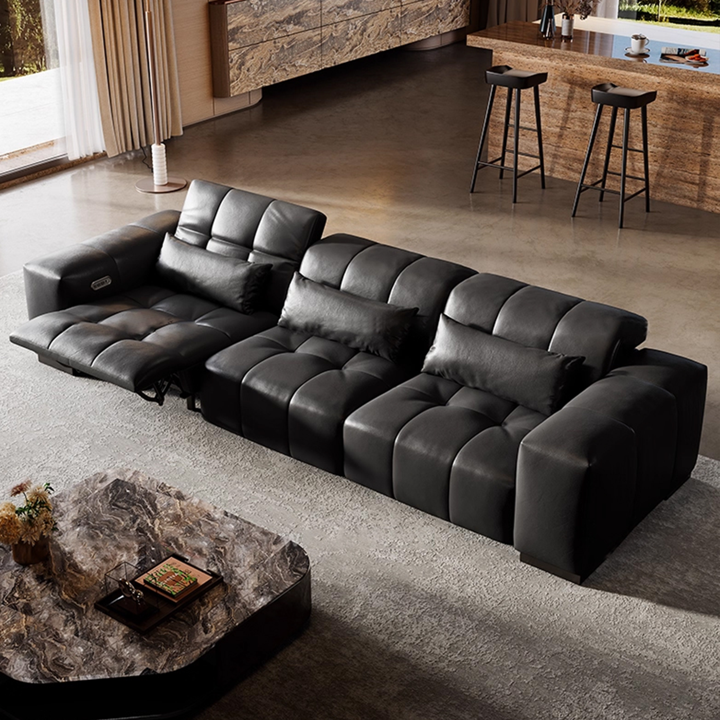 Aurelia Leather Power Recliner Sofa