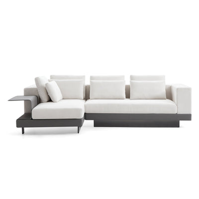 Connery Minimalist Blue Sectional-White-115.9″-Facing Left