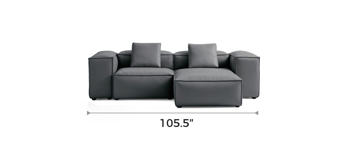 Flex Modular Dark Gray Genuine Leather Sectional