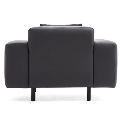 Noble Beige Leather Armchair-Dark Gray