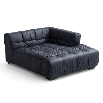 Boba Black Leathaire Sectional-Black