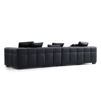 Blazer Black Leather Sofa-Black