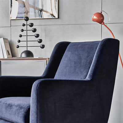 Eden Ink Blue Velvet Lounge Chair-Blue