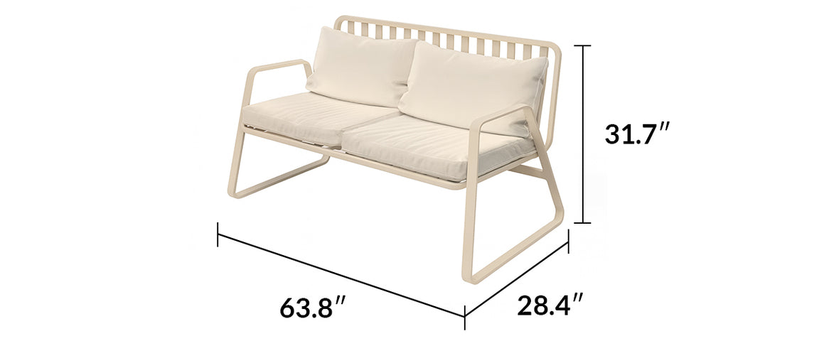 Mykonos Aluminum Outdoor Patio Conversation Set with Cushions