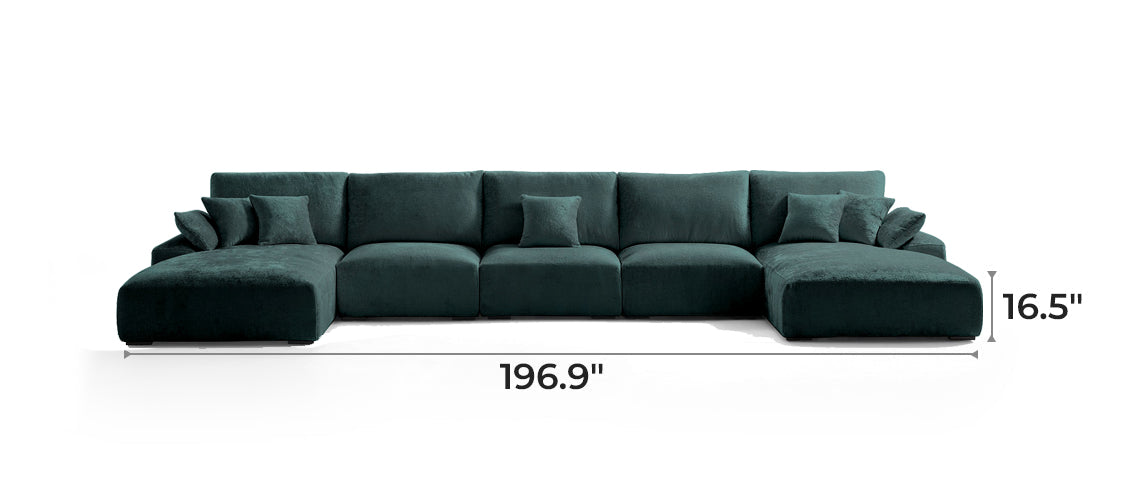 The Empress Green U-Shaped Sectional