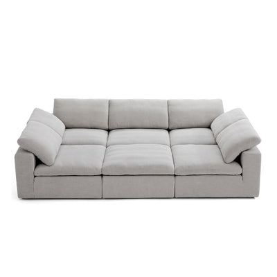 Tender Wabi Sabi Light Gray Sofa Bed-Gray-128.0"