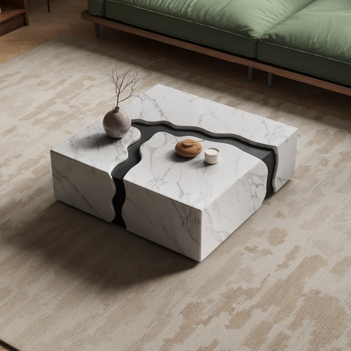 Rift Square Sintered Stone Coffee Table