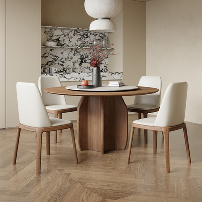 Elamer Rotating Round Dining Table