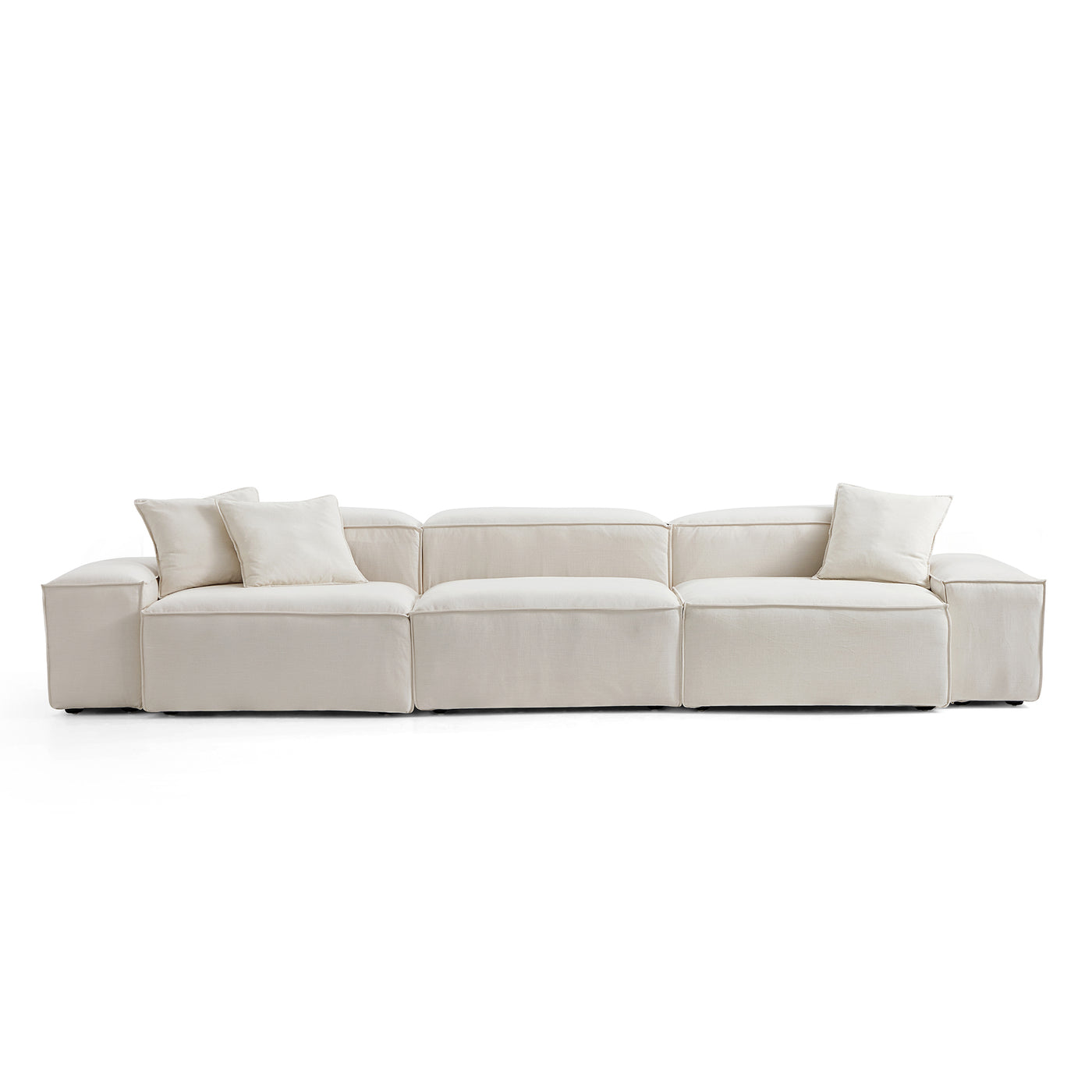 Freedom Modular Sectional Sofa-Beige-143.7"-Low