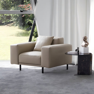Noble Beige Leather Armchair