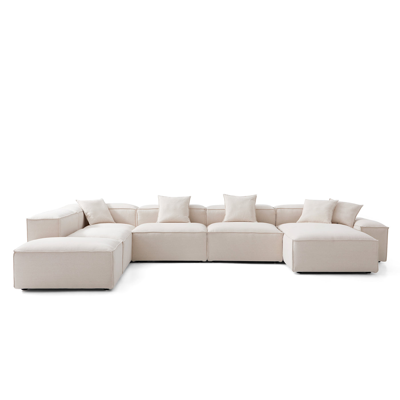 Freedom Modular Khaki Open End Sectional Sofa-Khaki-181.1"-Low